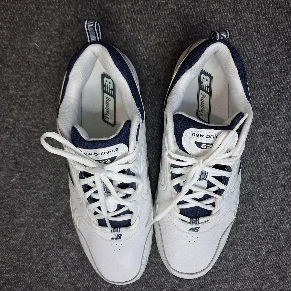 New Balance 623 Training Shoes Mens 9 White Navy Leather Dad Sneakers MX623WN